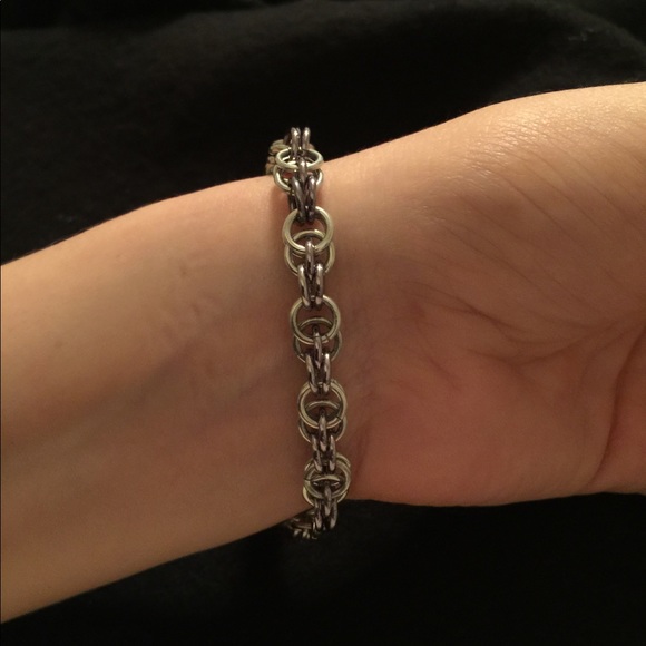 handmade Jewelry - Two Toned Silver Chainmail Bracelet